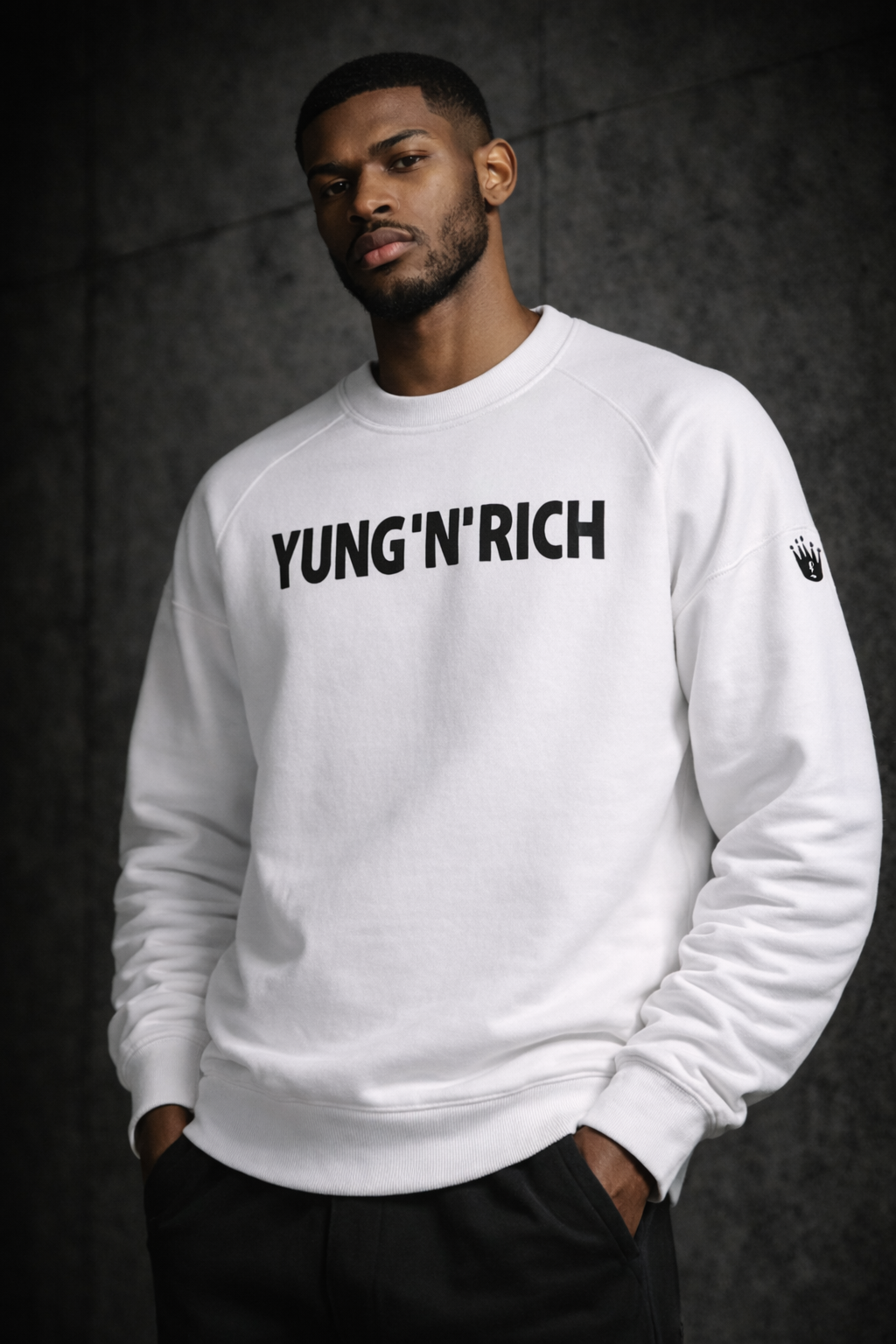 YUNG'N'RICH Fleece Sweatshirt - White