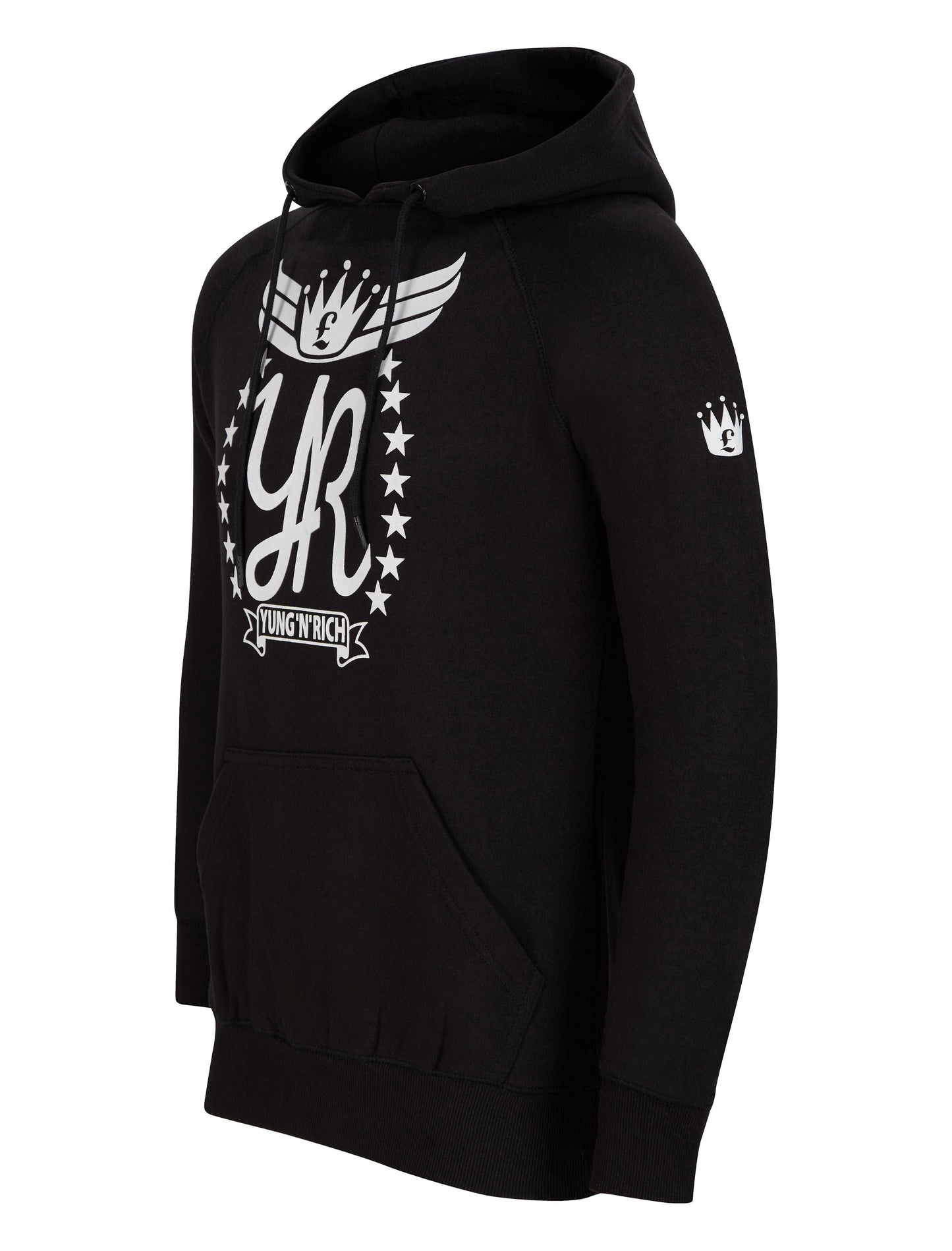 YUNG'N'RICH Hoodie SWEATER Jumper black white rubber logo
