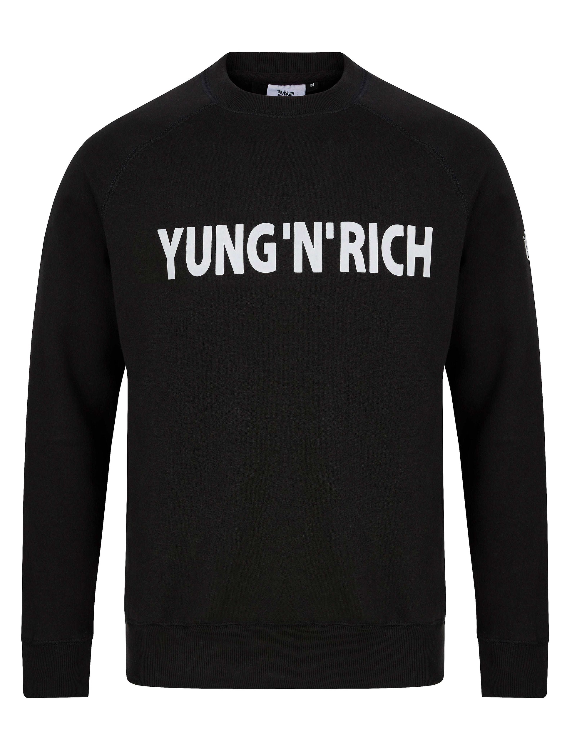 Yung'n'Rich Black Jumper Sweater White Wording Apparel & Accessories > Clothing >  jumper > sweater
