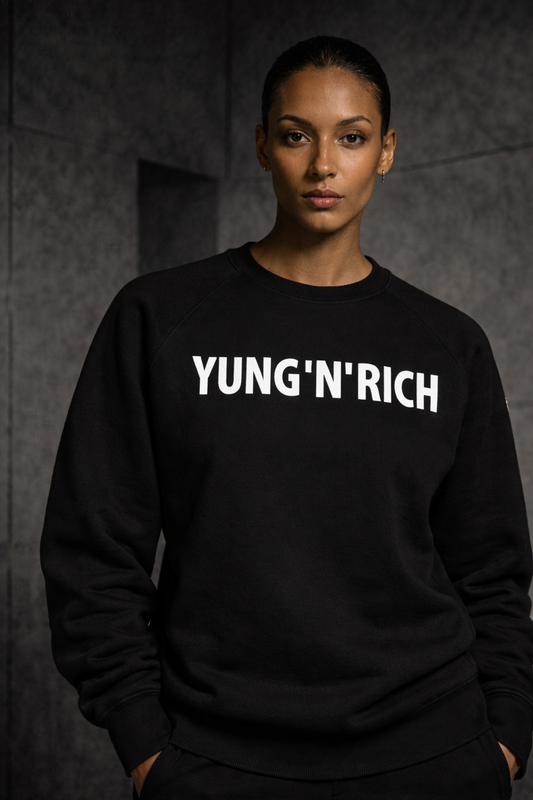 Yung'n'Rich Women's Sweatshirt Black Crew Neck