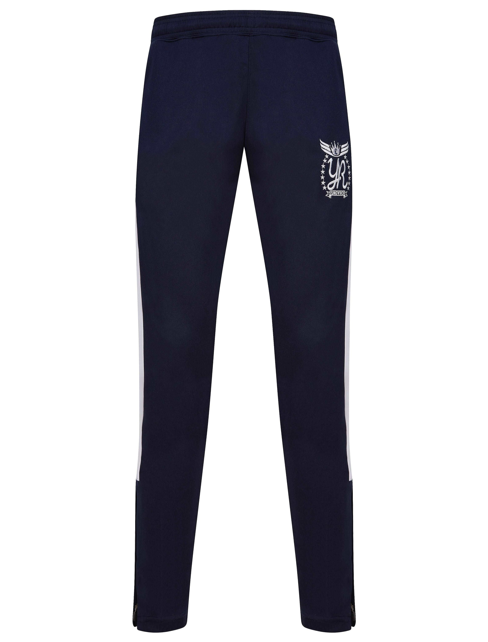 YUNGNRICH WOMENS FUNNEL NECK CONTRAST PANEL TRACKSUIT BLUE & WHITE BOTTOMS