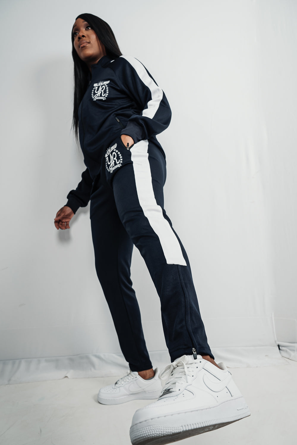 Black and white tracksuit womens hotsell