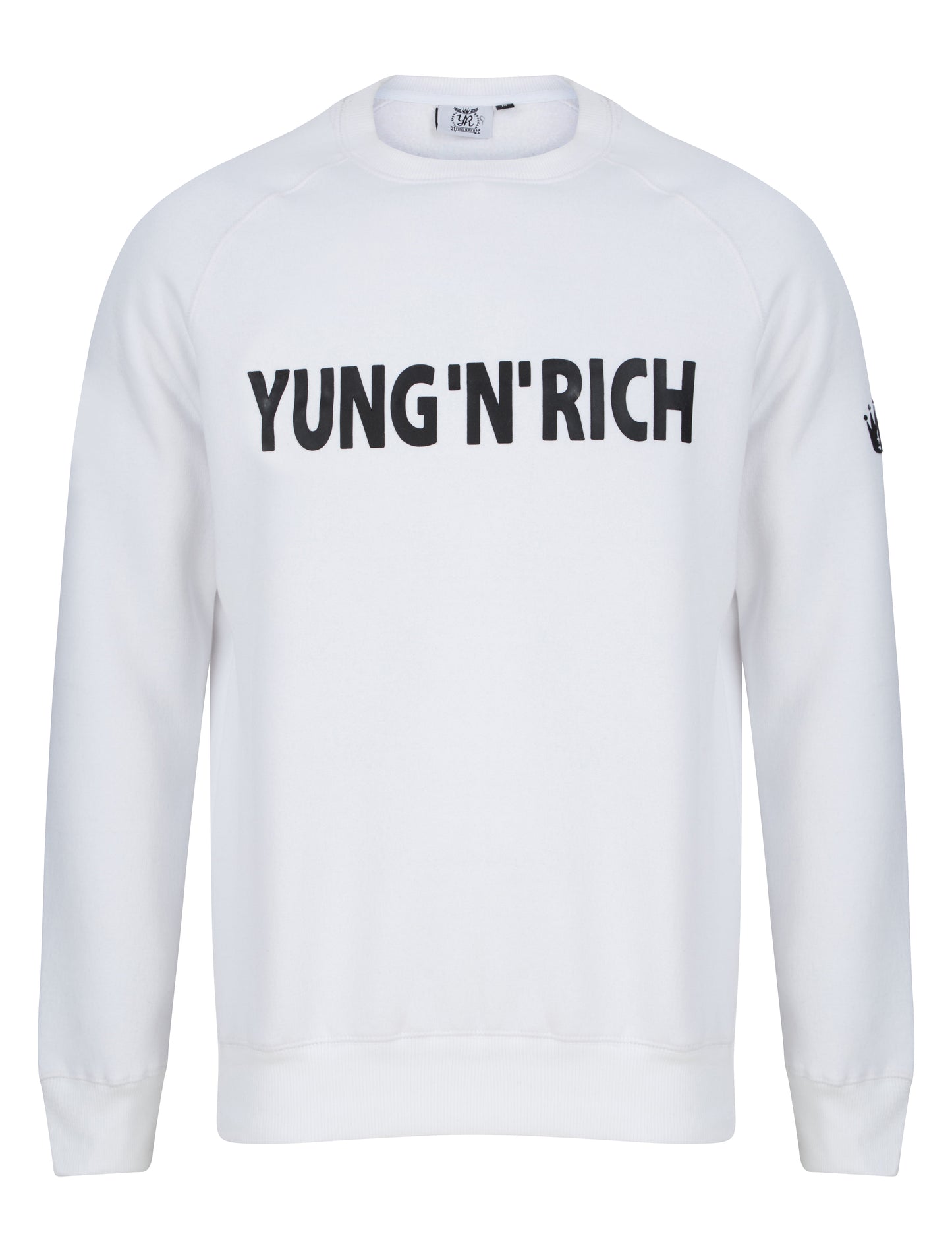 YUNGNRICH JUMPER SWEATER WHITE BLACK WORDING Apparel & Accessories > Clothing > hoodie > jumper > sweater