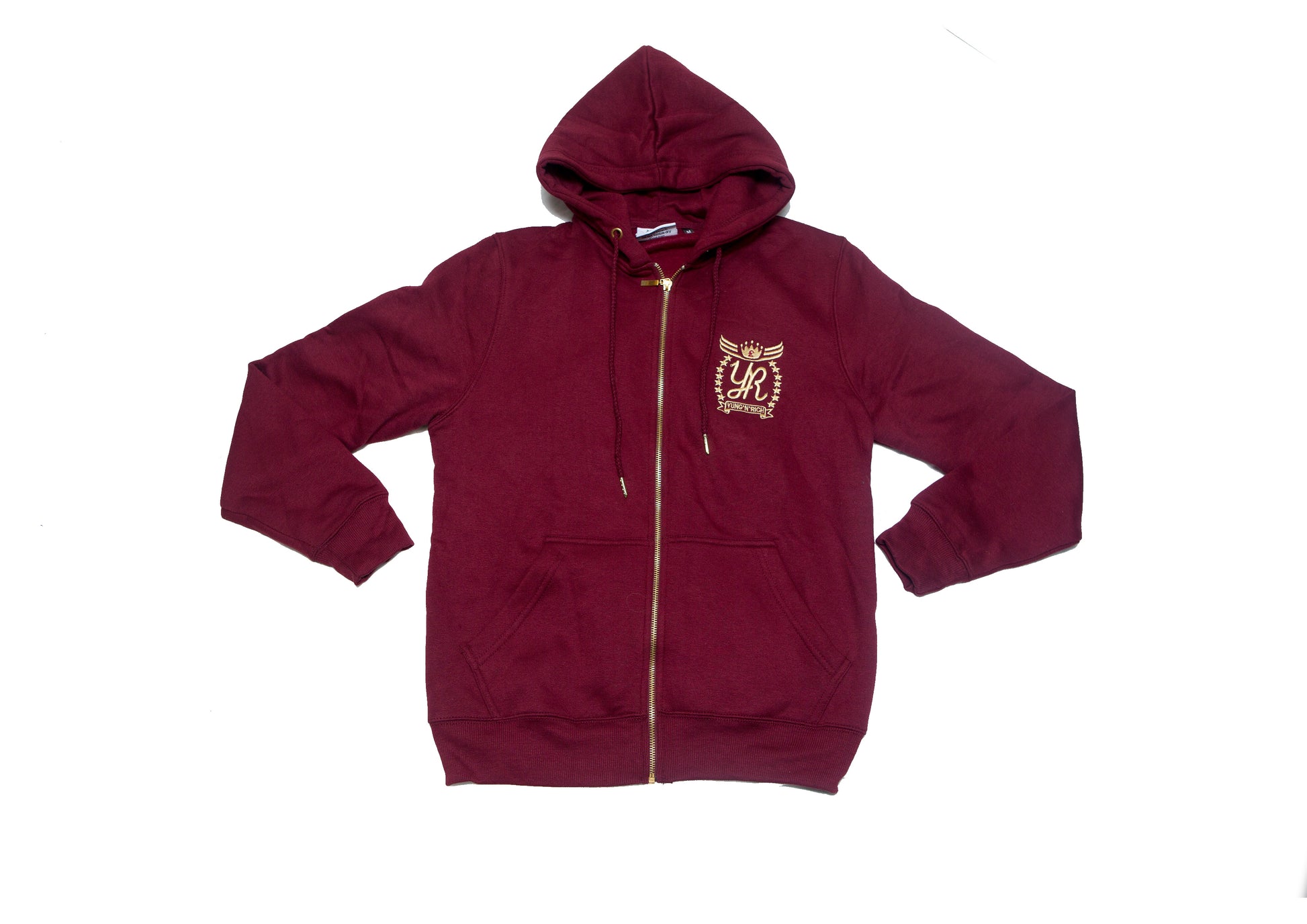 YUNG'N'RICH | GOLD EDITION BURGUNDY WOMENS  TRACKSUIT  HOODIE