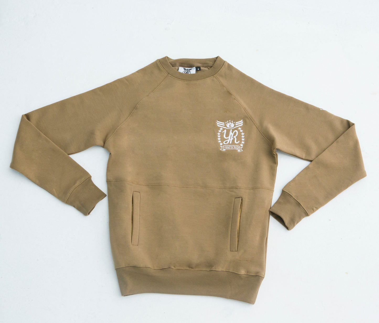 YUNG'N'RICH | CREW NECK KHAKI SLIMFIT MEN TRACKSUIT JUMPER SWEATER