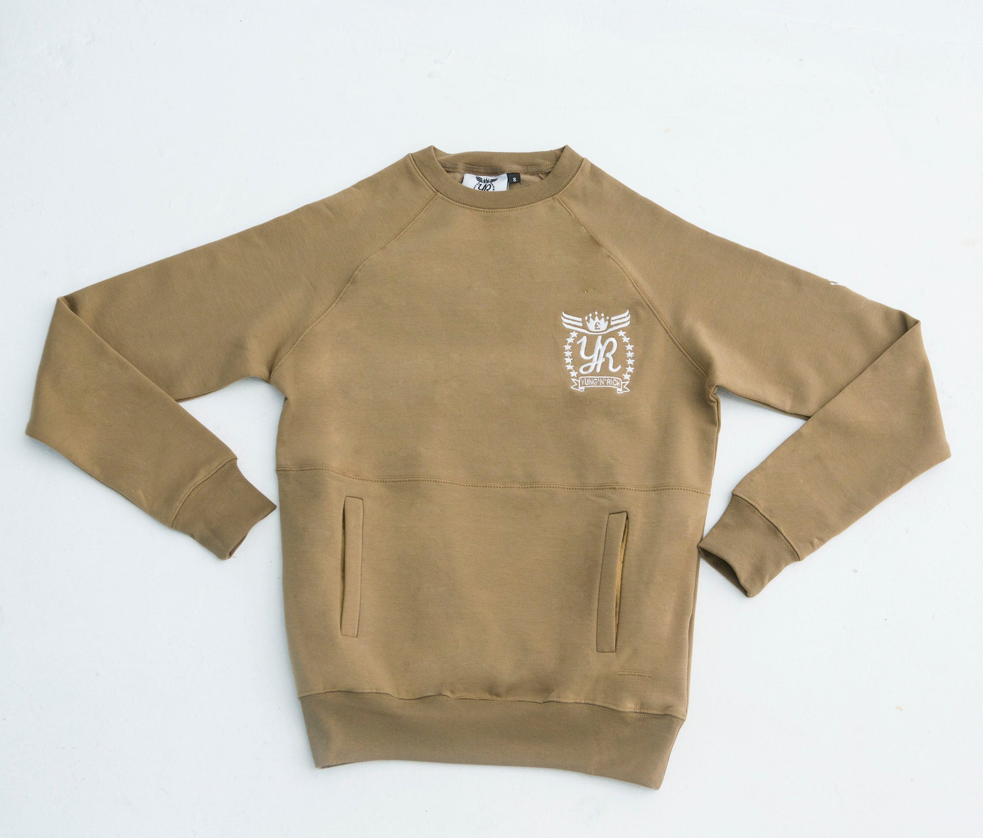 YUNG'N'RICH | CREW NECK KHAKI SLIMFIT MEN TRACKSUIT JUMPER SWEATER